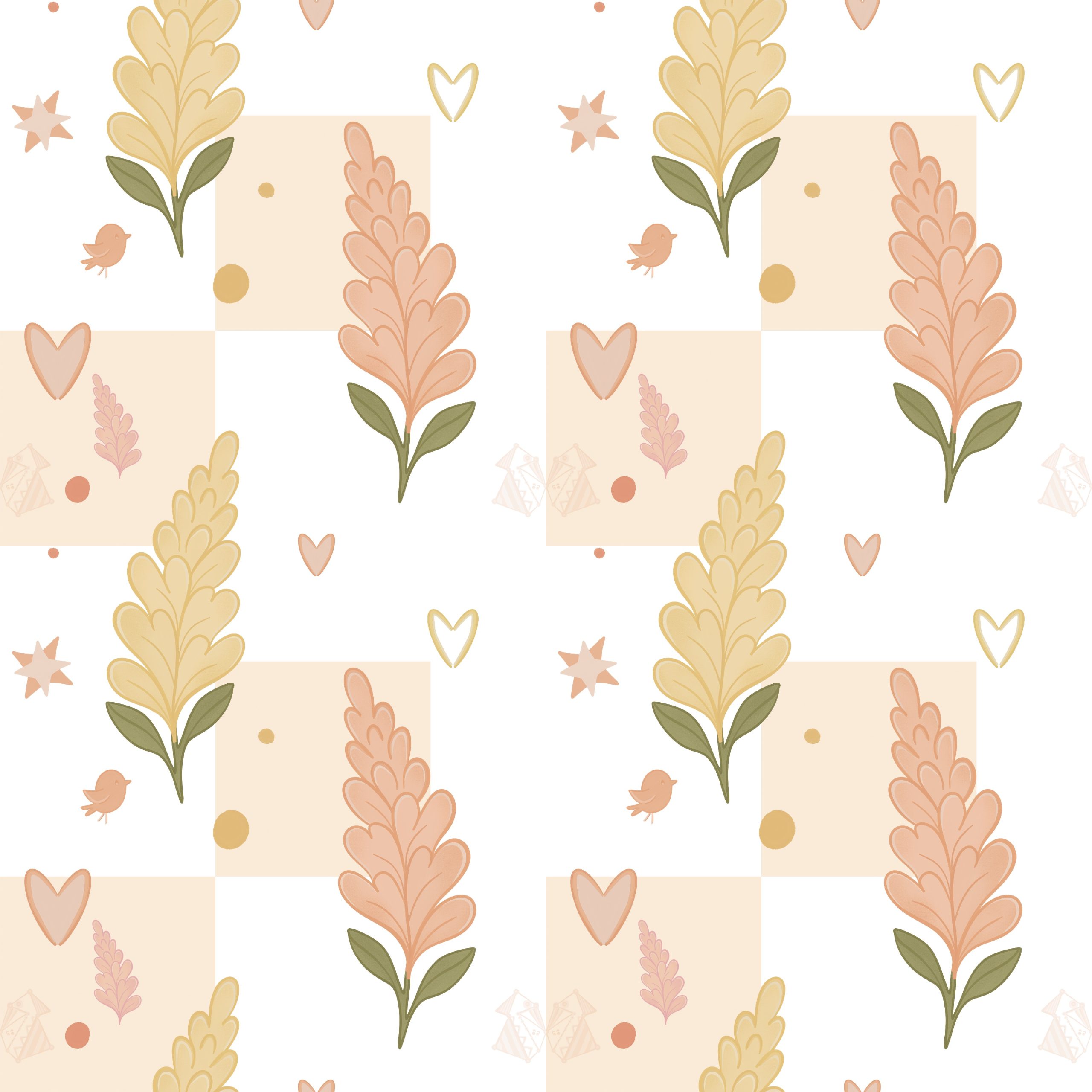 Floral check repeat pattern