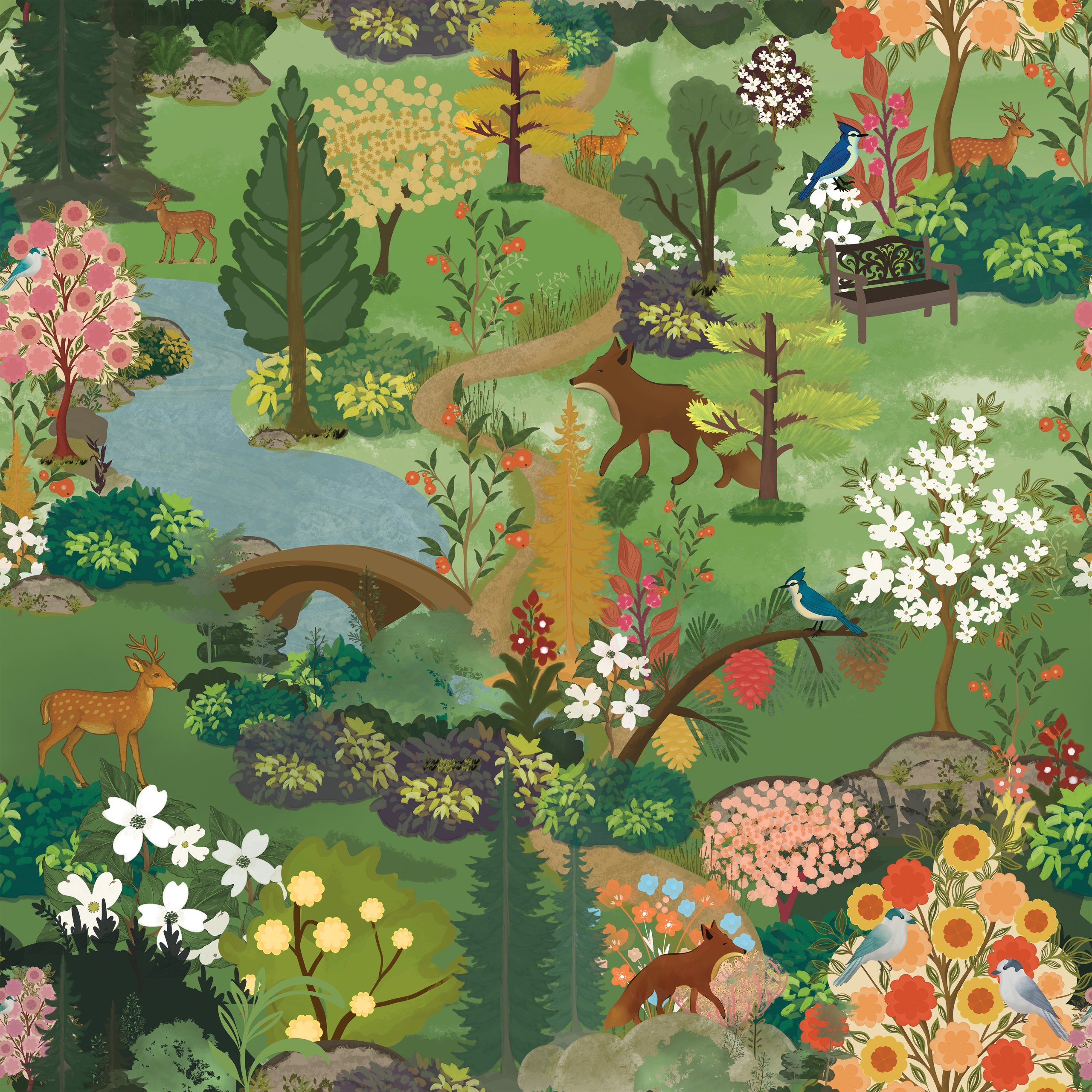 Botanical seamless surface pattern